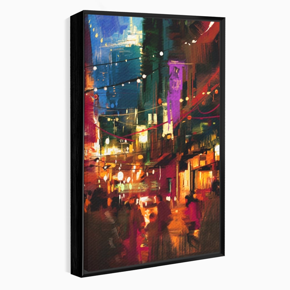 Tablou Canvas Premium LuxCanva® A1107, Lumini , Colorat, Becuri, Felinare, Culori Vibrante