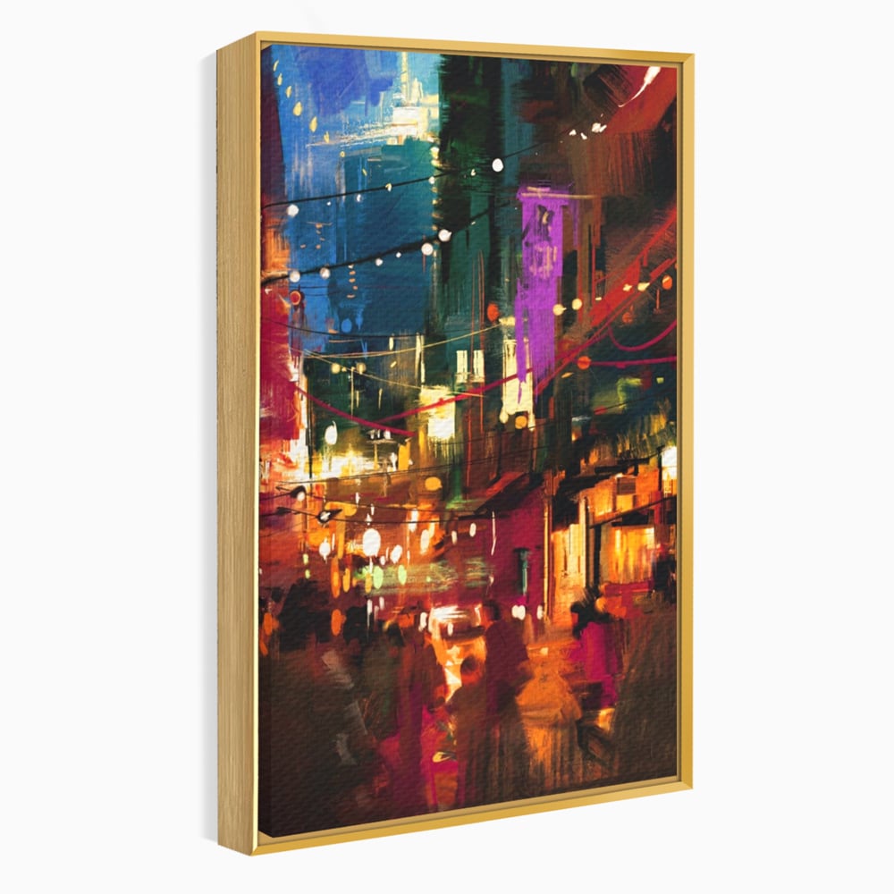 Tablou Canvas Premium LuxCanva® A1107, Lumini , Colorat, Becuri, Felinare, Culori Vibrante