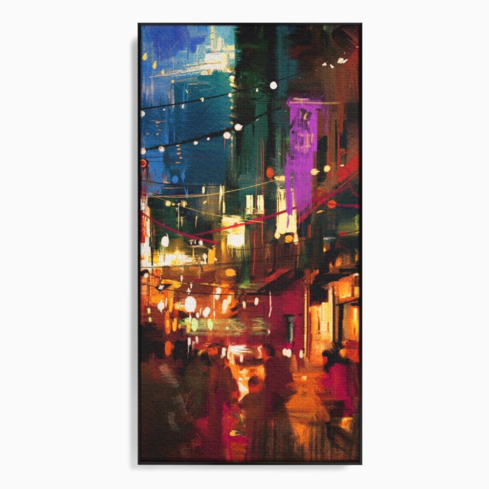 Tablou Canvas Premium LuxCanva® A1107, Lumini , Colorat, Becuri, Felinare, Culori Vibrante