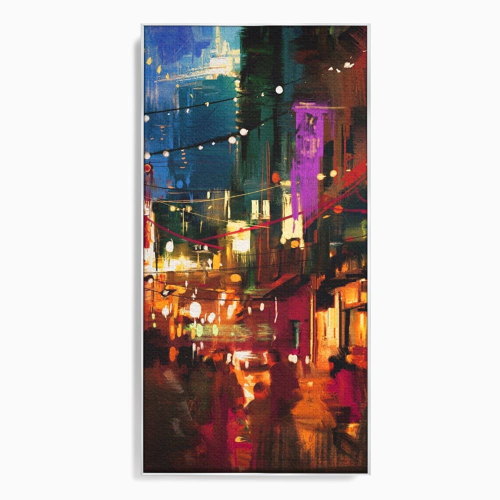 Tablou Canvas Premium LuxCanva® A1107, Lumini , Colorat, Becuri, Felinare, Culori Vibrante