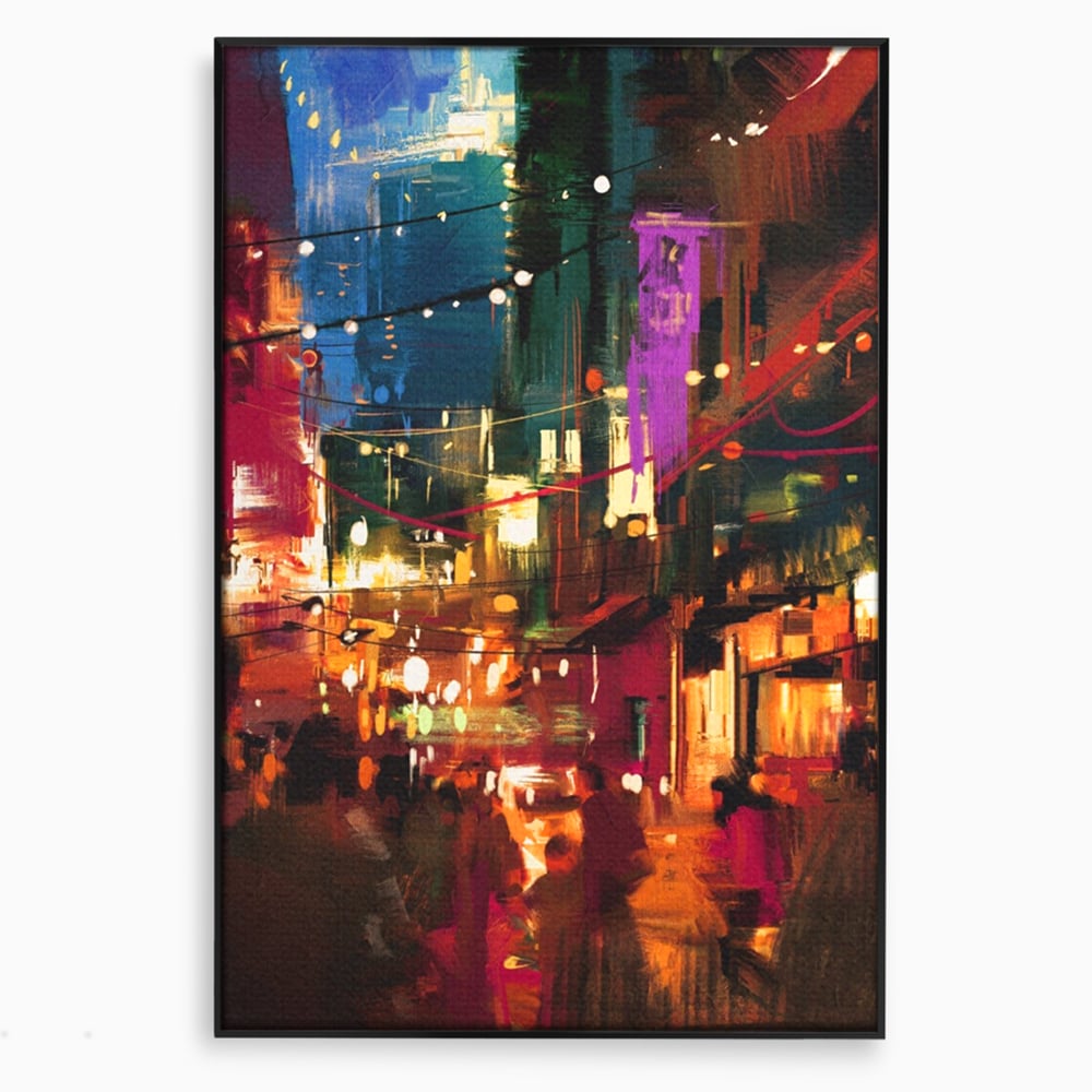 Tablou Canvas Premium LuxCanva® A1107, Lumini , Colorat, Becuri, Felinare, Culori Vibrante