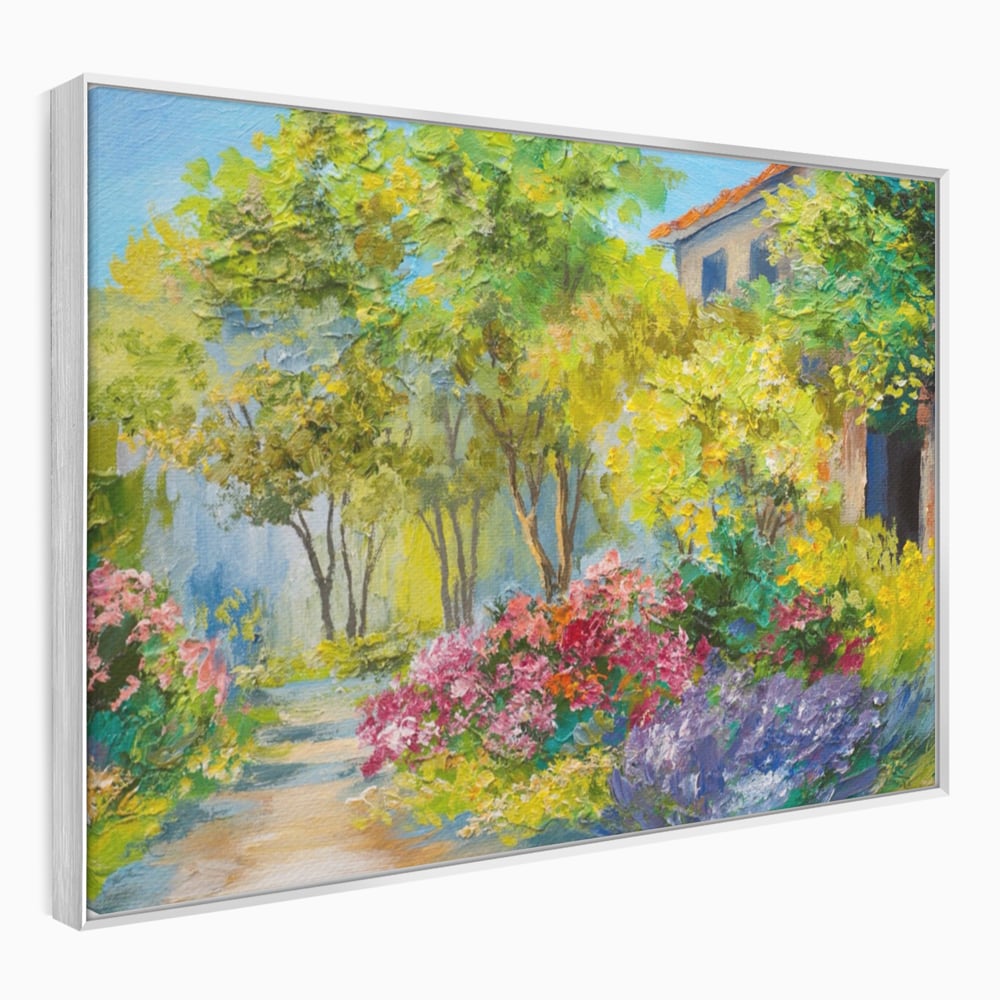 Tablou Canvas Premium LuxCanva® A1108, Vara In Padure , Peisaj, Natura, Flori, Copaci, Culori Vibrante