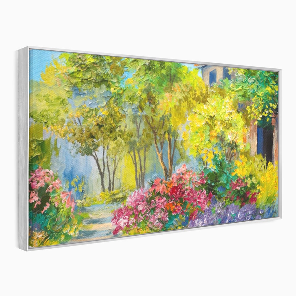 Tablou Canvas Premium LuxCanva® A1108, Vara In Padure , Peisaj, Natura, Flori, Copaci, Culori Vibrante