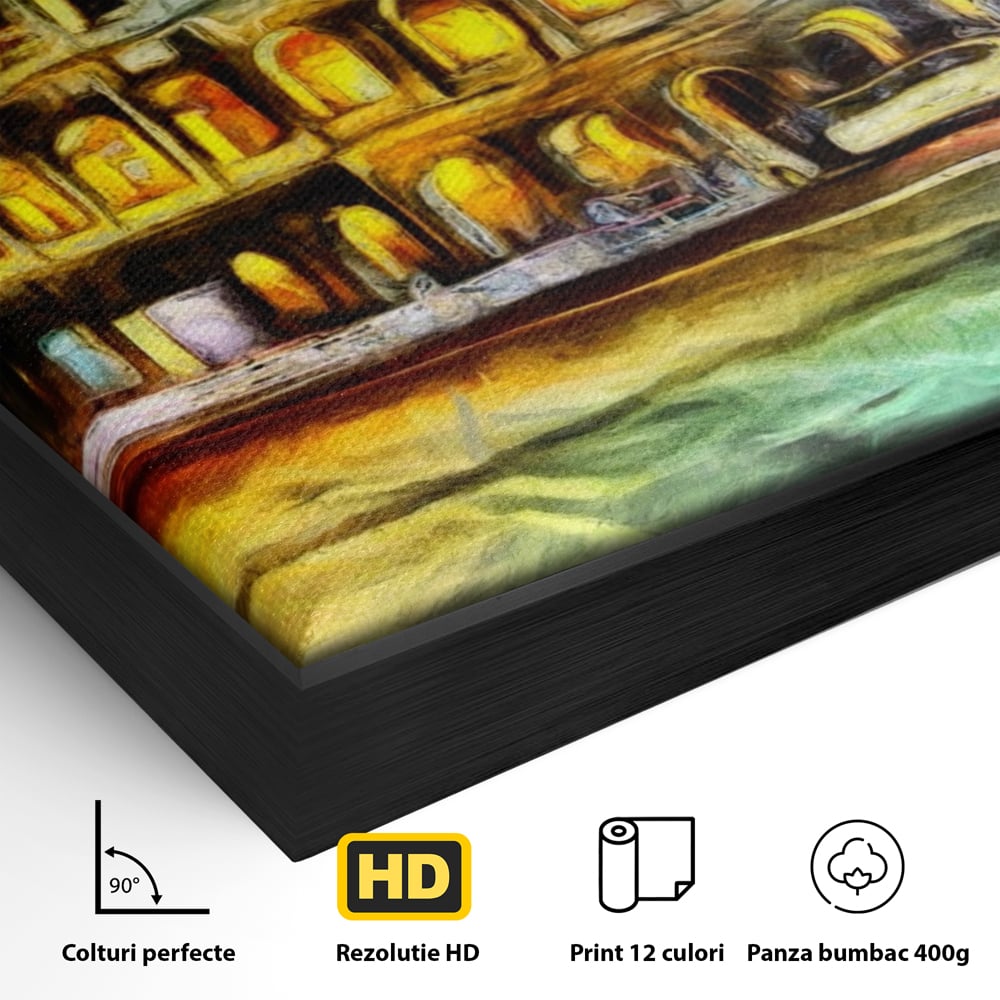 Tablou Canvas Premium LuxCanva® A1113, Colosseum , Roma, Monument Istoric, Amfiteatru, Culori Vibrante