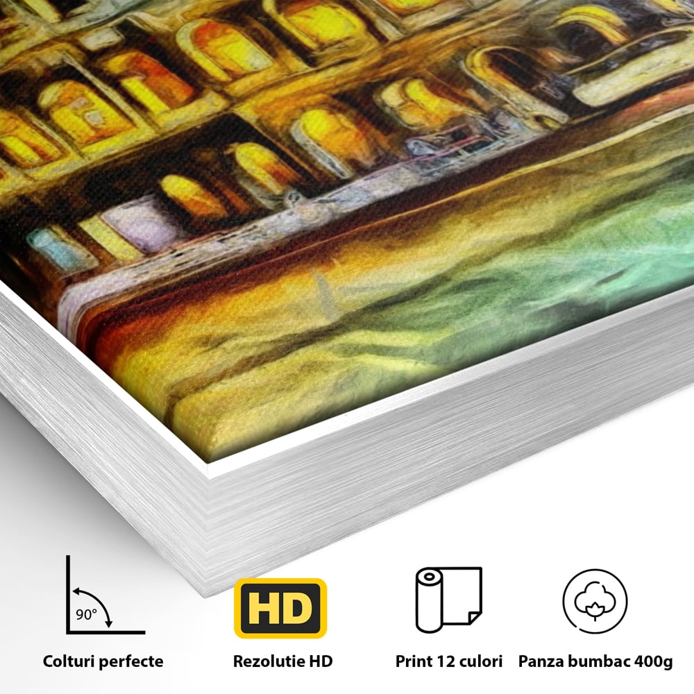 Tablou Canvas Premium LuxCanva® A1113, Colosseum , Roma, Monument Istoric, Amfiteatru, Culori Vibrante