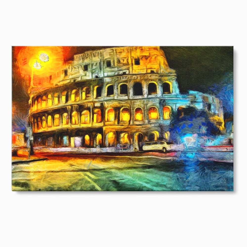 Tablou Canvas Premium LuxCanva® A1113, Colosseum , Roma, Monument Istoric, Amfiteatru, Culori Vibrante