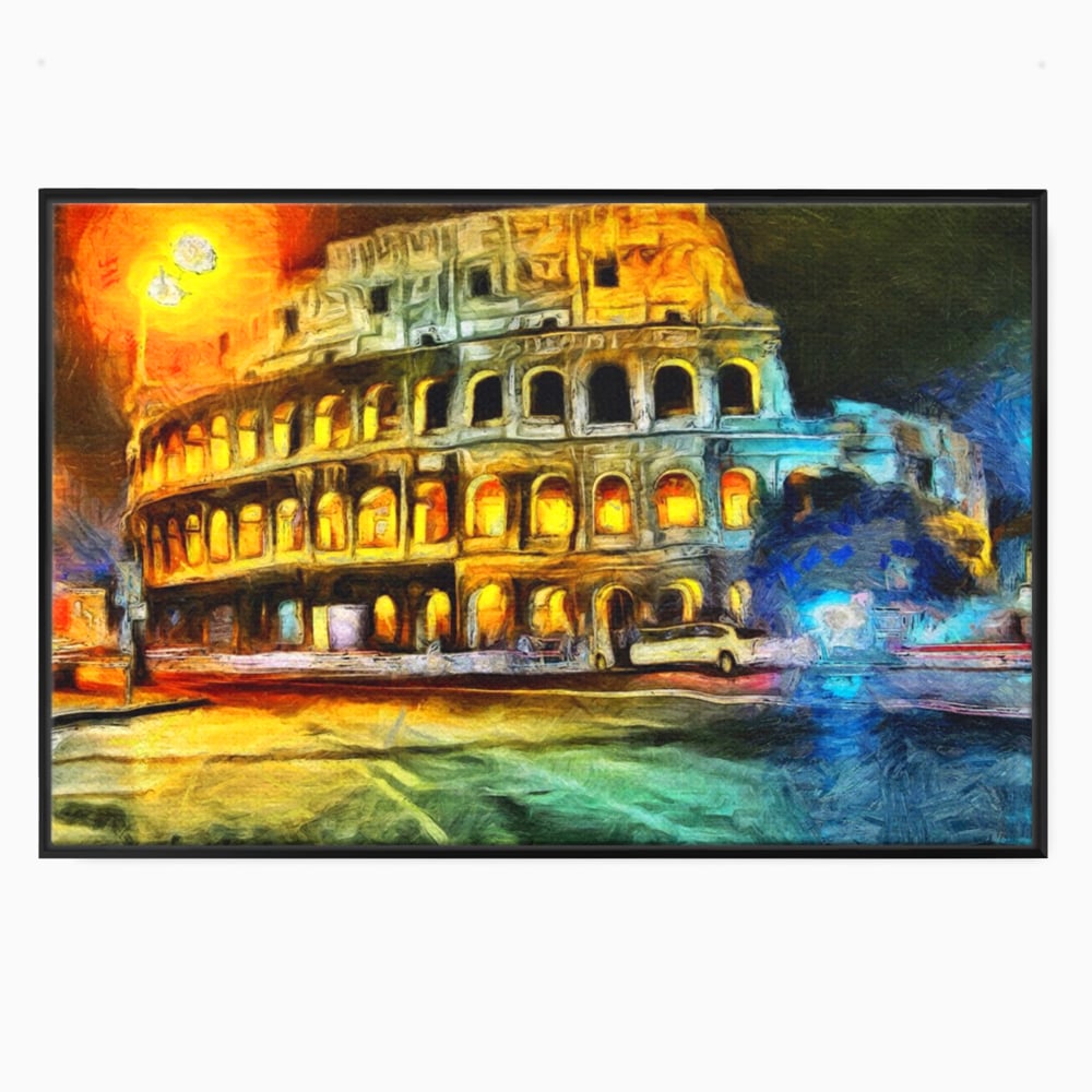 Tablou Canvas Premium LuxCanva® A1113, Colosseum , Roma, Monument Istoric, Amfiteatru, Culori Vibrante