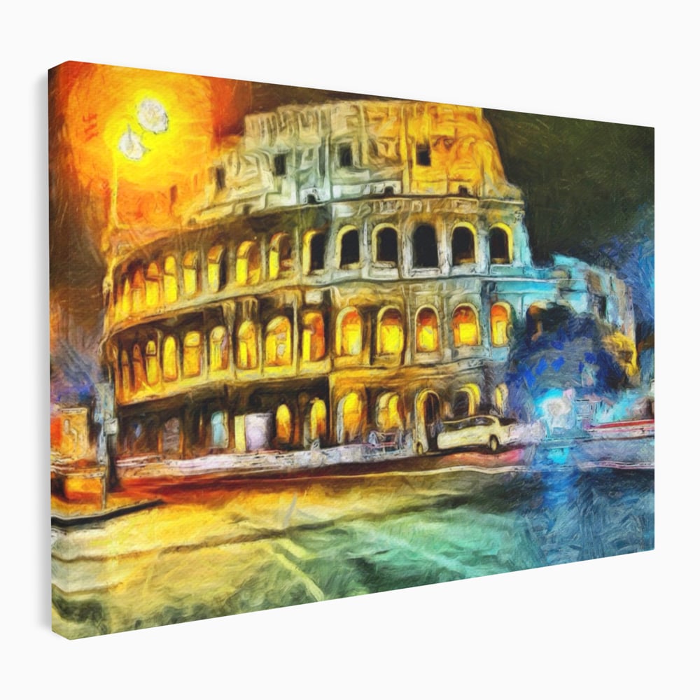 Tablou Canvas Premium LuxCanva® A1113, Colosseum , Roma, Monument Istoric, Amfiteatru, Culori Vibrante