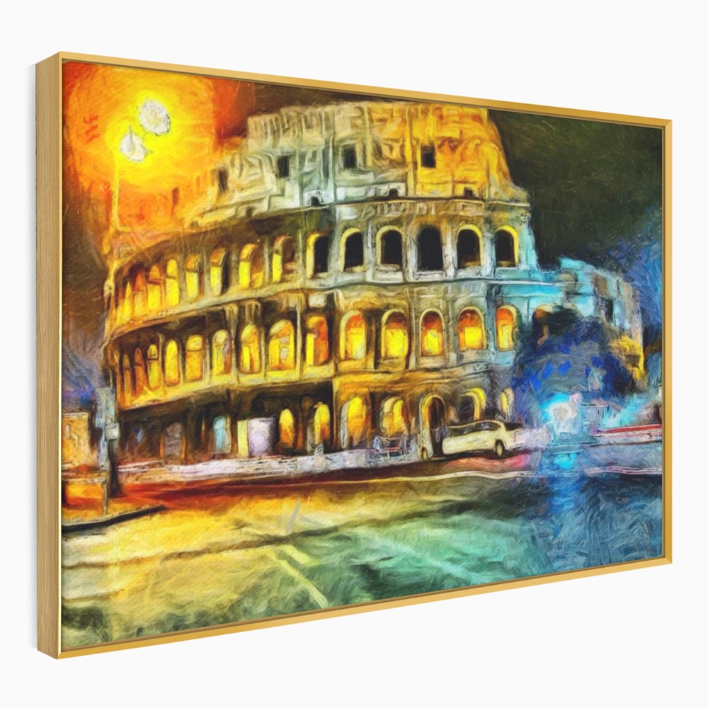 Tablou Canvas Premium LuxCanva® A1113, Colosseum , Roma, Monument Istoric, Amfiteatru, Culori Vibrante