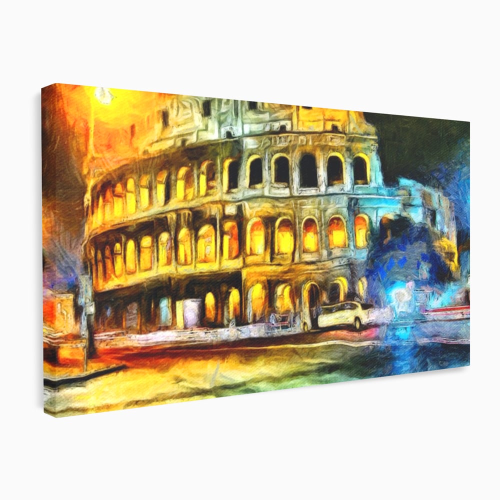 Tablou Canvas Premium LuxCanva® A1113, Colosseum , Roma, Monument Istoric, Amfiteatru, Culori Vibrante