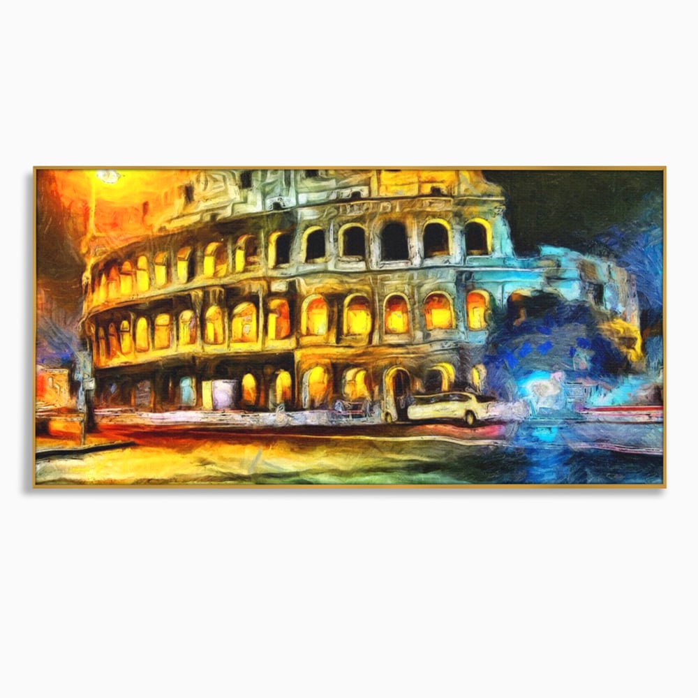 Tablou Canvas Premium LuxCanva® A1113, Colosseum , Roma, Monument Istoric, Amfiteatru, Culori Vibrante