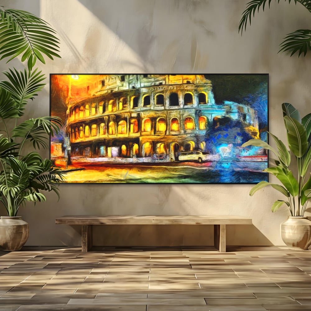 Tablou Canvas Premium LuxCanva® A1113, Colosseum , Roma, Monument Istoric, Amfiteatru, Culori Vibrante