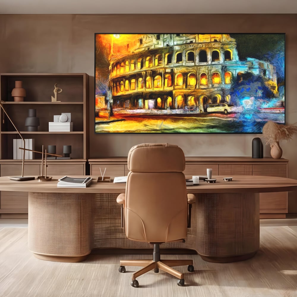 Tablou Canvas Premium LuxCanva® A1113, Colosseum , Roma, Monument Istoric, Amfiteatru, Culori Vibrante