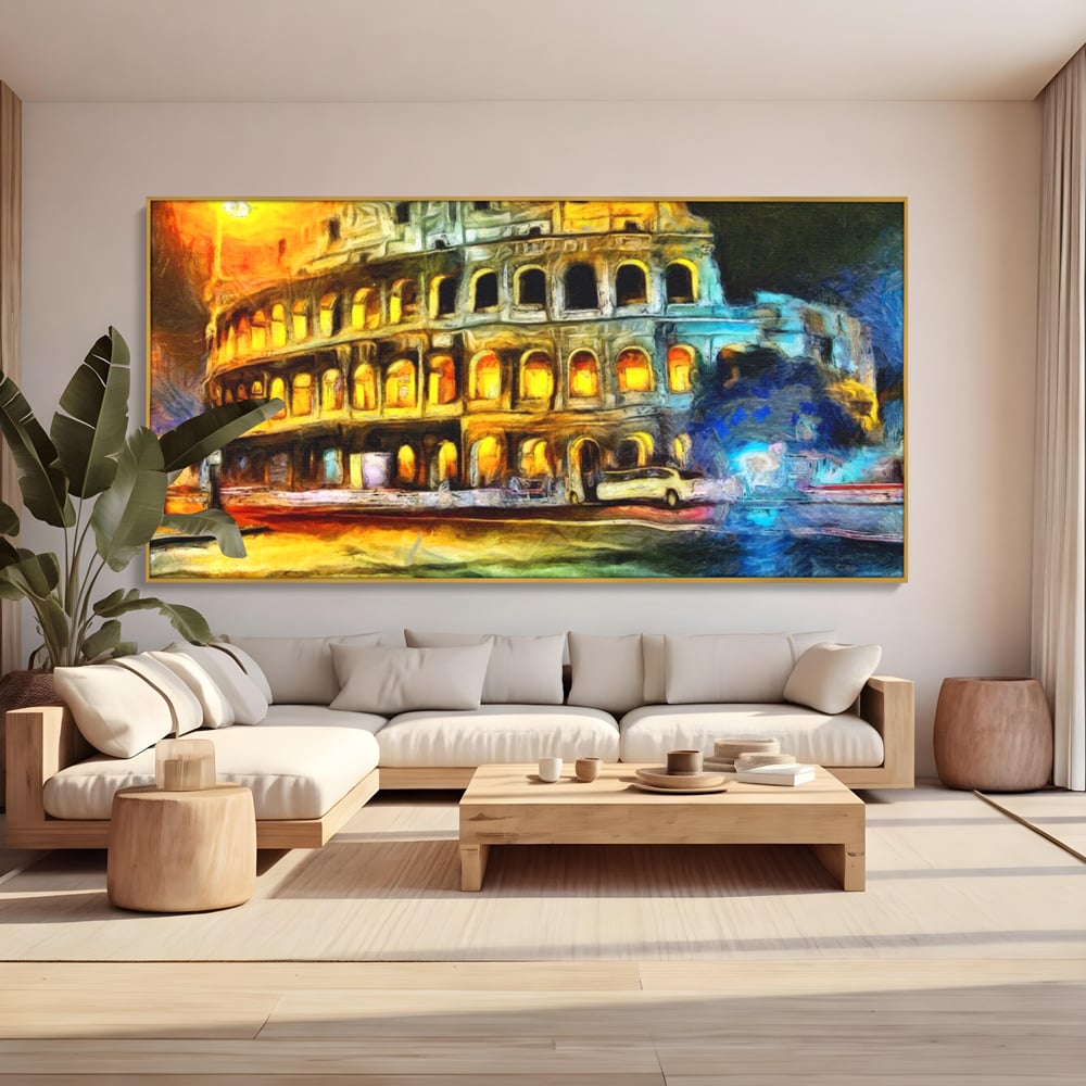Tablou Canvas Premium LuxCanva® A1113, Colosseum , Roma, Monument Istoric, Amfiteatru, Culori Vibrante