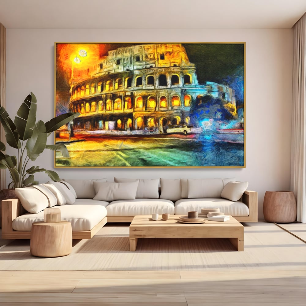 Tablou Canvas Premium LuxCanva® A1113, Colosseum , Roma, Monument Istoric, Amfiteatru, Culori Vibrante