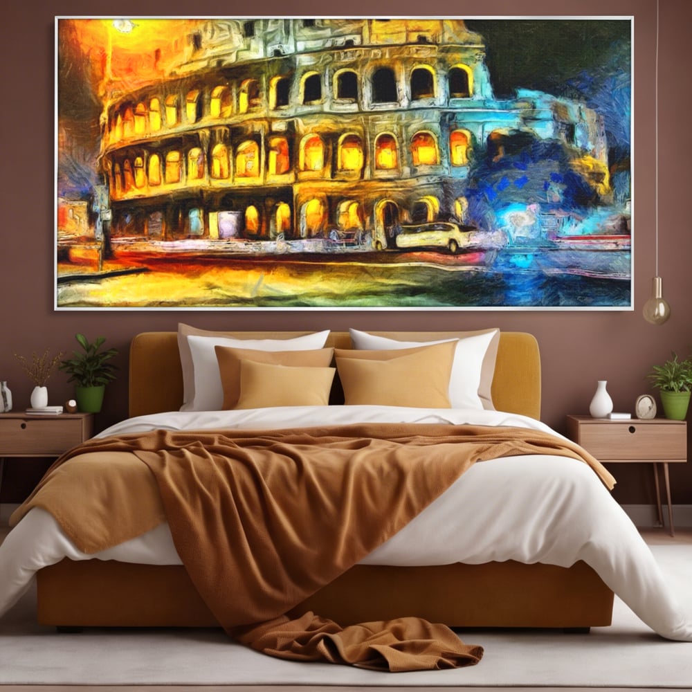 Tablou Canvas Premium LuxCanva® A1113, Colosseum , Roma, Monument Istoric, Amfiteatru, Culori Vibrante