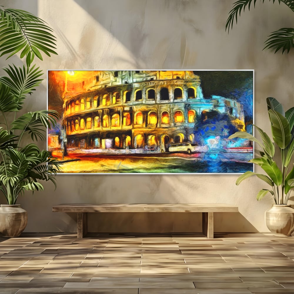 Tablou Canvas Premium LuxCanva® A1113, Colosseum , Roma, Monument Istoric, Amfiteatru, Culori Vibrante