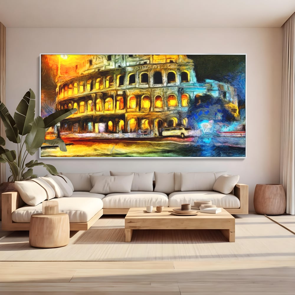 Tablou Canvas Premium LuxCanva® A1113, Colosseum , Roma, Monument Istoric, Amfiteatru, Culori Vibrante