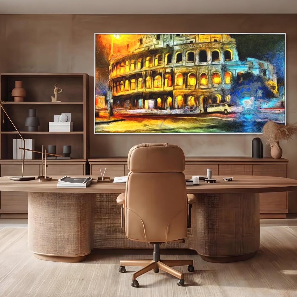 Tablou Canvas Premium LuxCanva® A1113, Colosseum , Roma, Monument Istoric, Amfiteatru, Culori Vibrante