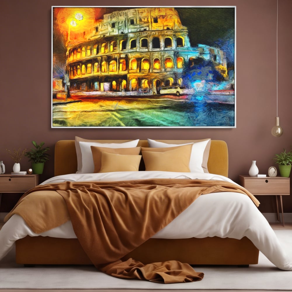 Tablou Canvas Premium LuxCanva® A1113, Colosseum , Roma, Monument Istoric, Amfiteatru, Culori Vibrante