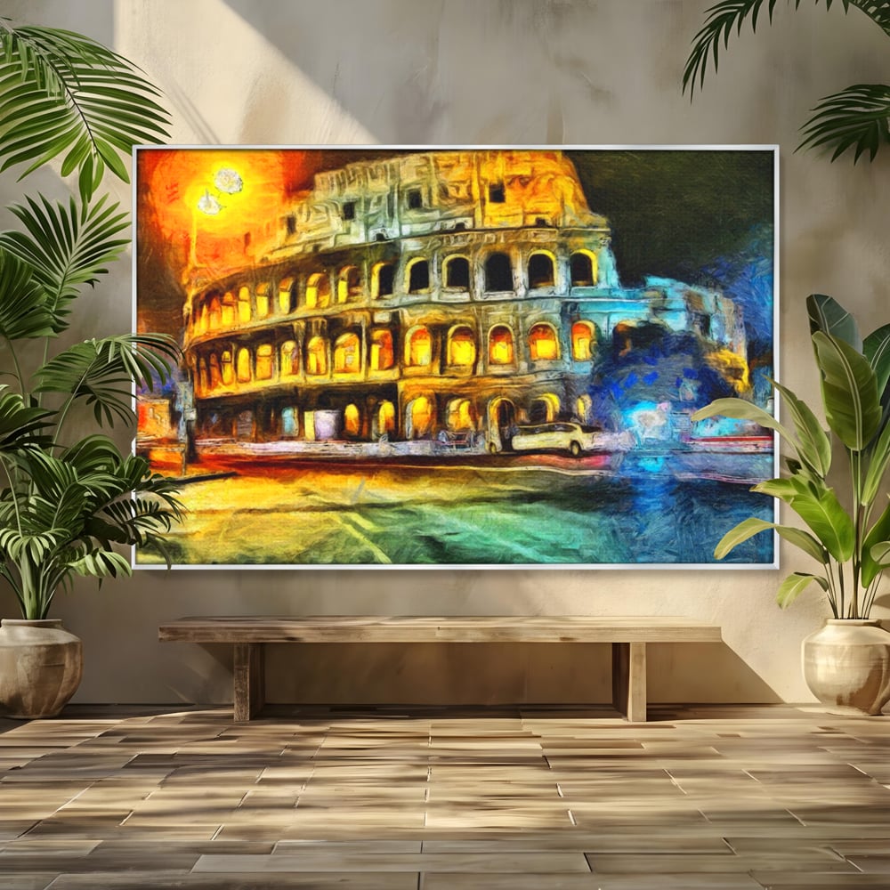 Tablou Canvas Premium LuxCanva® A1113, Colosseum , Roma, Monument Istoric, Amfiteatru, Culori Vibrante