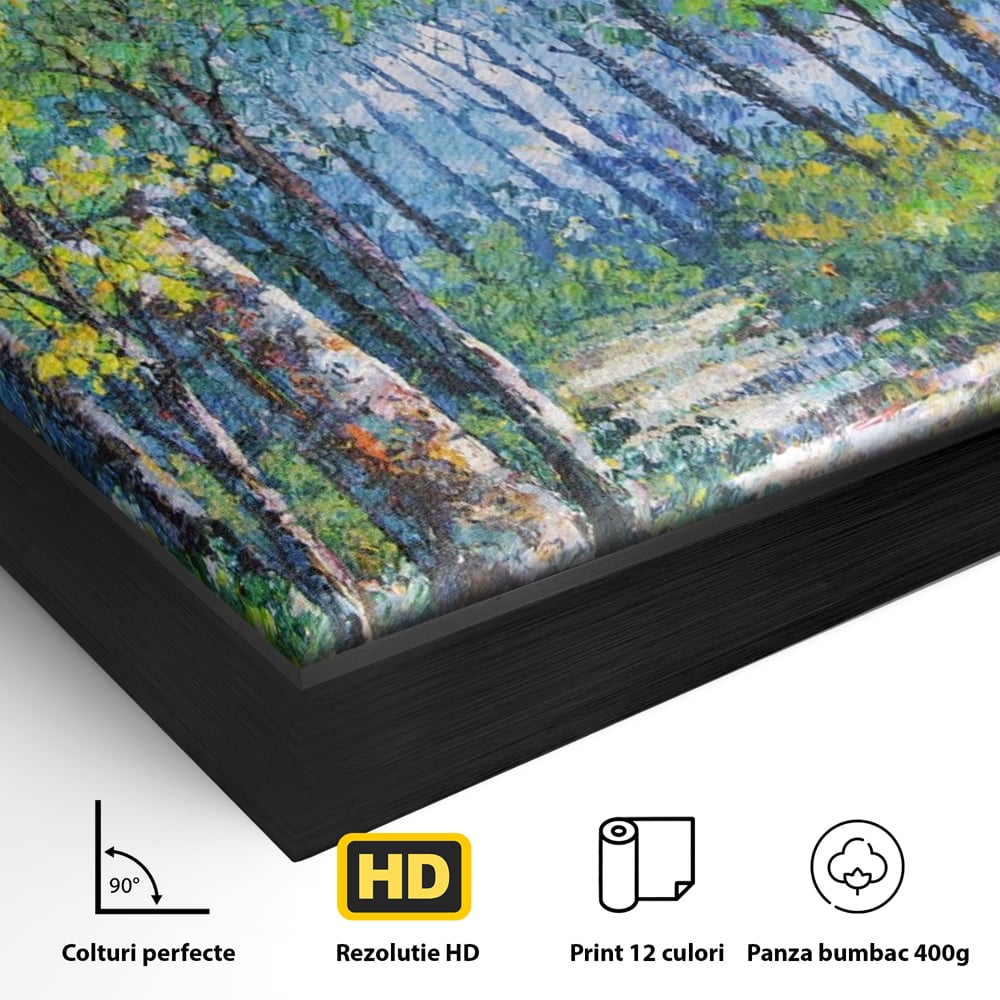 Tablou Canvas Premium LuxCanva® A1115, Linistea Padurii , Peisaj, Verde, Natura, Culori Vibrante