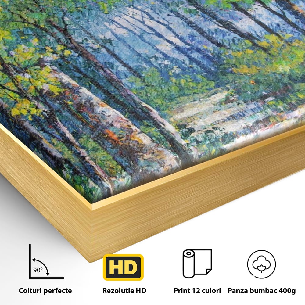 Tablou Canvas Premium LuxCanva® A1115, Linistea Padurii , Peisaj, Verde, Natura, Culori Vibrante