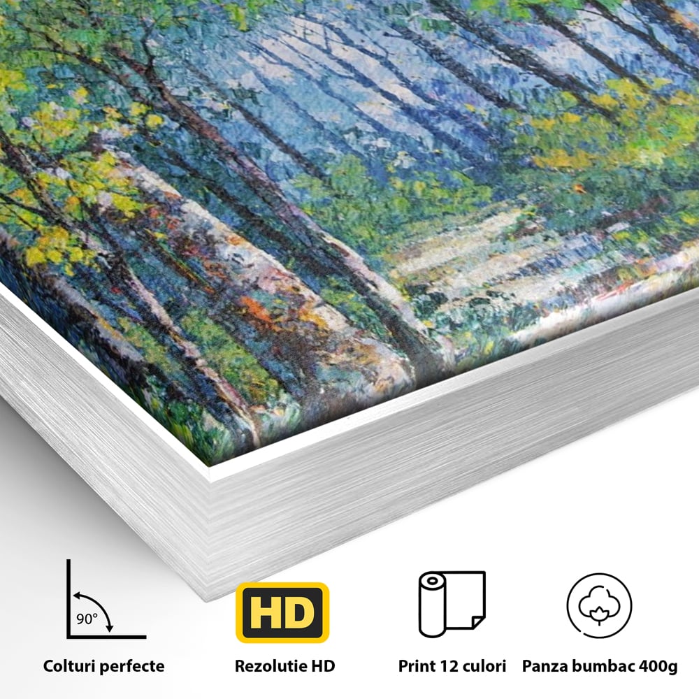 Tablou Canvas Premium LuxCanva® A1115, Linistea Padurii , Peisaj, Verde, Natura, Culori Vibrante