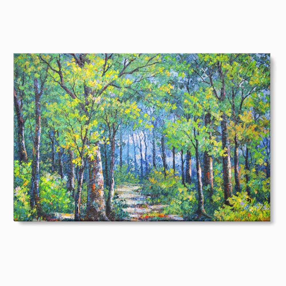 Tablou Canvas Premium LuxCanva® A1115, Linistea Padurii , Peisaj, Verde, Natura, Culori Vibrante