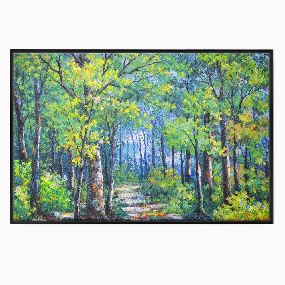 Tablou Canvas Premium LuxCanva® A1115, Linistea Padurii , Peisaj, Verde, Natura, Culori Vibrante
