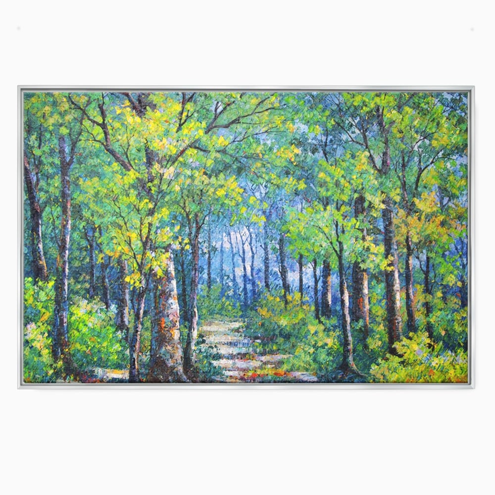 Tablou Canvas Premium LuxCanva® A1115, Linistea Padurii , Peisaj, Verde, Natura, Culori Vibrante