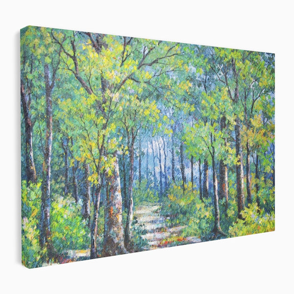Tablou Canvas Premium LuxCanva® A1115, Linistea Padurii , Peisaj, Verde, Natura, Culori Vibrante