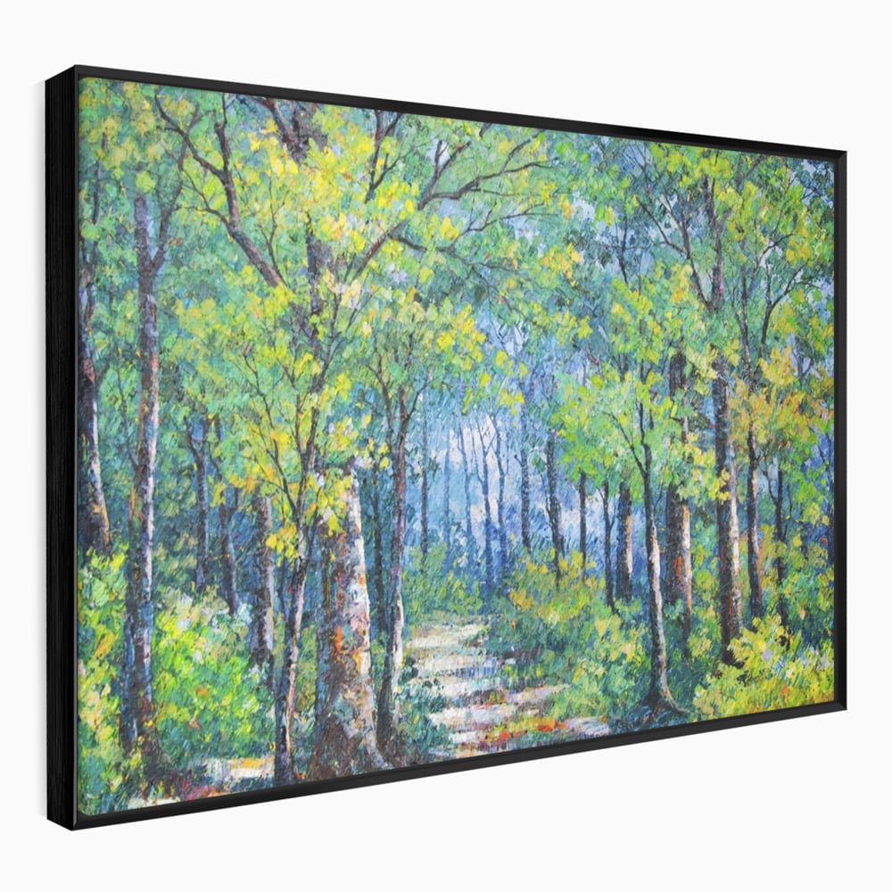 Tablou Canvas Premium LuxCanva® A1115, Linistea Padurii , Peisaj, Verde, Natura, Culori Vibrante