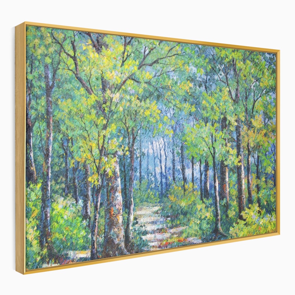 Tablou Canvas Premium LuxCanva® A1115, Linistea Padurii , Peisaj, Verde, Natura, Culori Vibrante