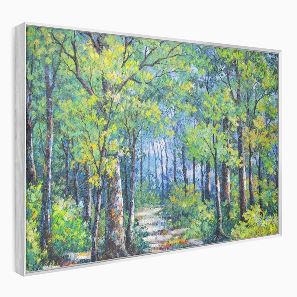 Tablou Canvas Premium LuxCanva® A1115, Linistea Padurii , Peisaj, Verde, Natura, Culori Vibrante