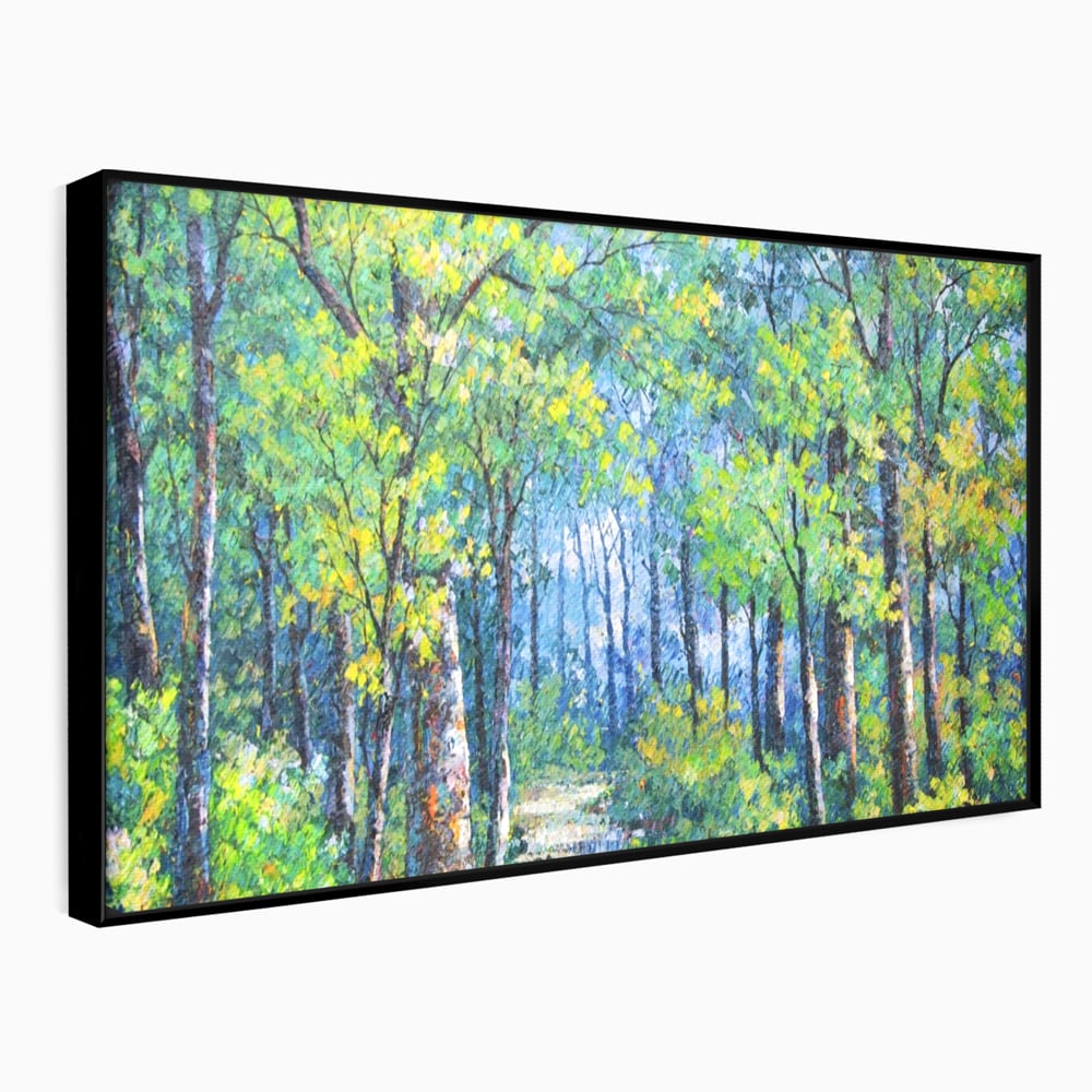 Tablou Canvas Premium LuxCanva® A1115, Linistea Padurii , Peisaj, Verde, Natura, Culori Vibrante