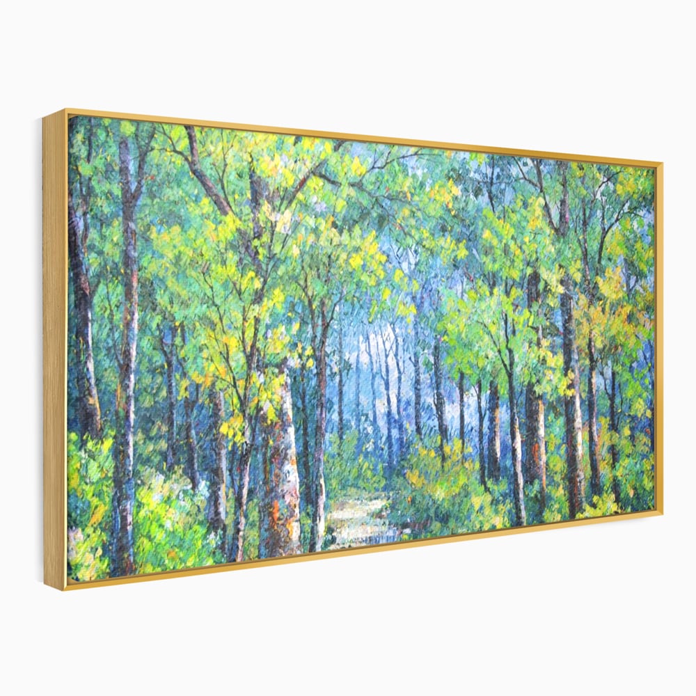 Tablou Canvas Premium LuxCanva® A1115, Linistea Padurii , Peisaj, Verde, Natura, Culori Vibrante