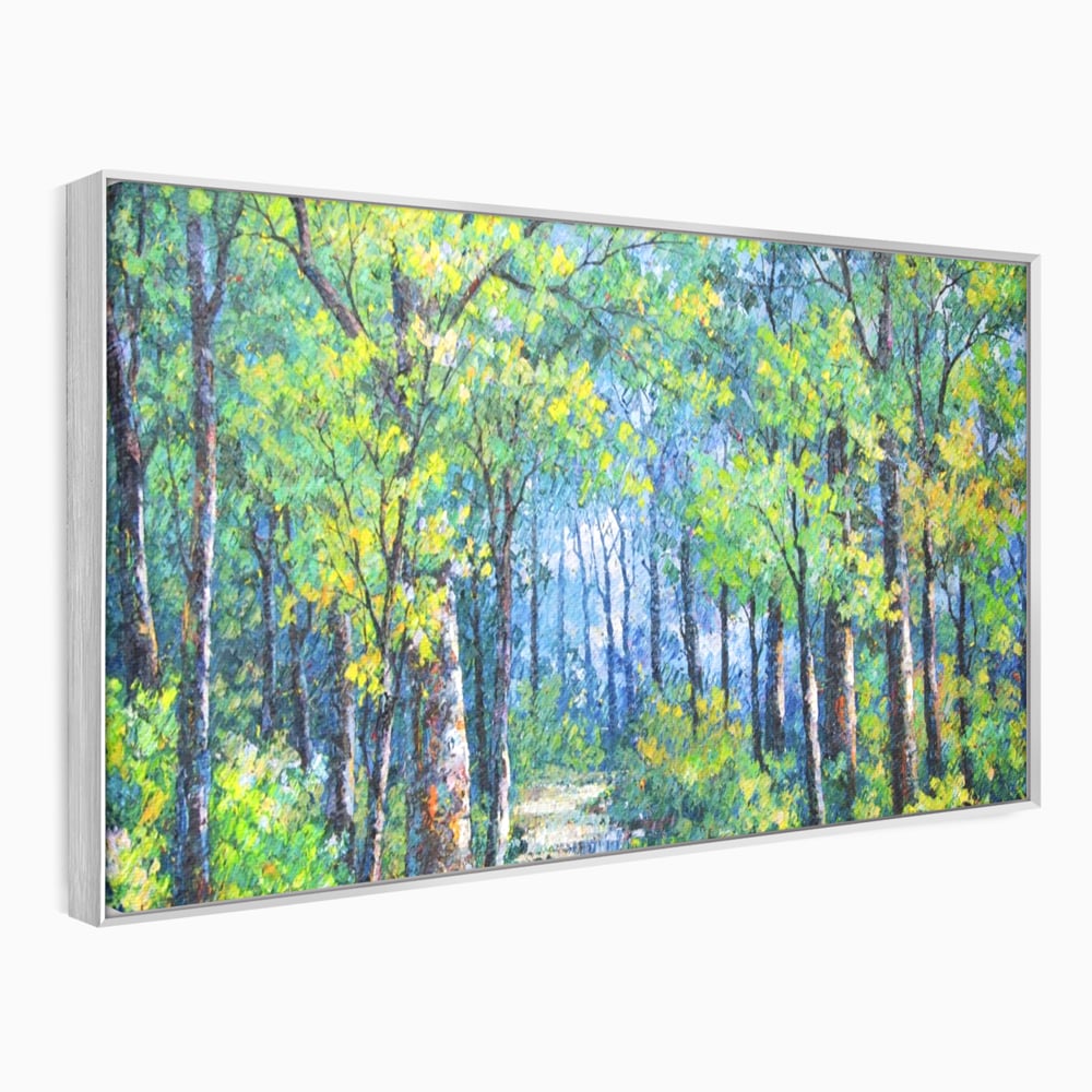 Tablou Canvas Premium LuxCanva® A1115, Linistea Padurii , Peisaj, Verde, Natura, Culori Vibrante