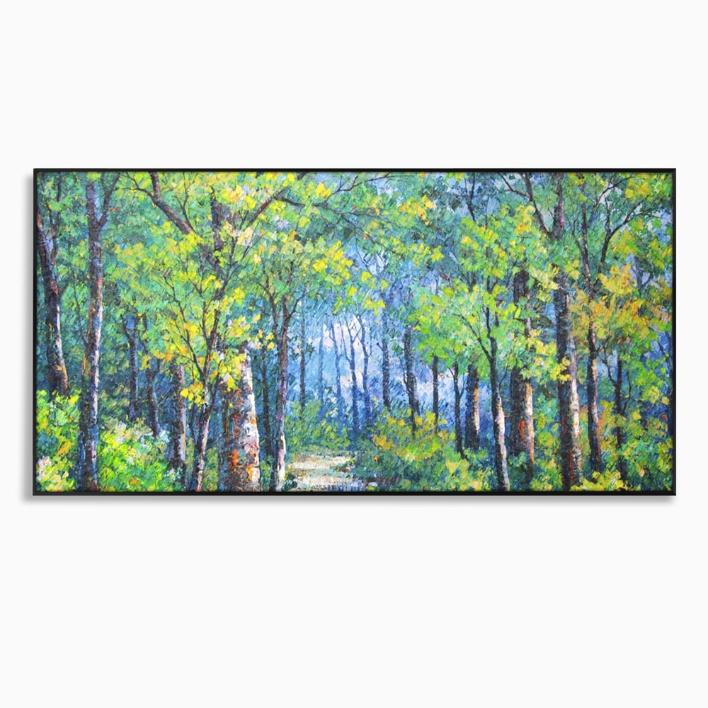 Tablou Canvas Premium LuxCanva® A1115, Linistea Padurii , Peisaj, Verde, Natura, Culori Vibrante