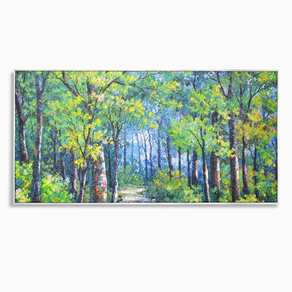 Tablou Canvas Premium LuxCanva® A1115, Linistea Padurii , Peisaj, Verde, Natura, Culori Vibrante