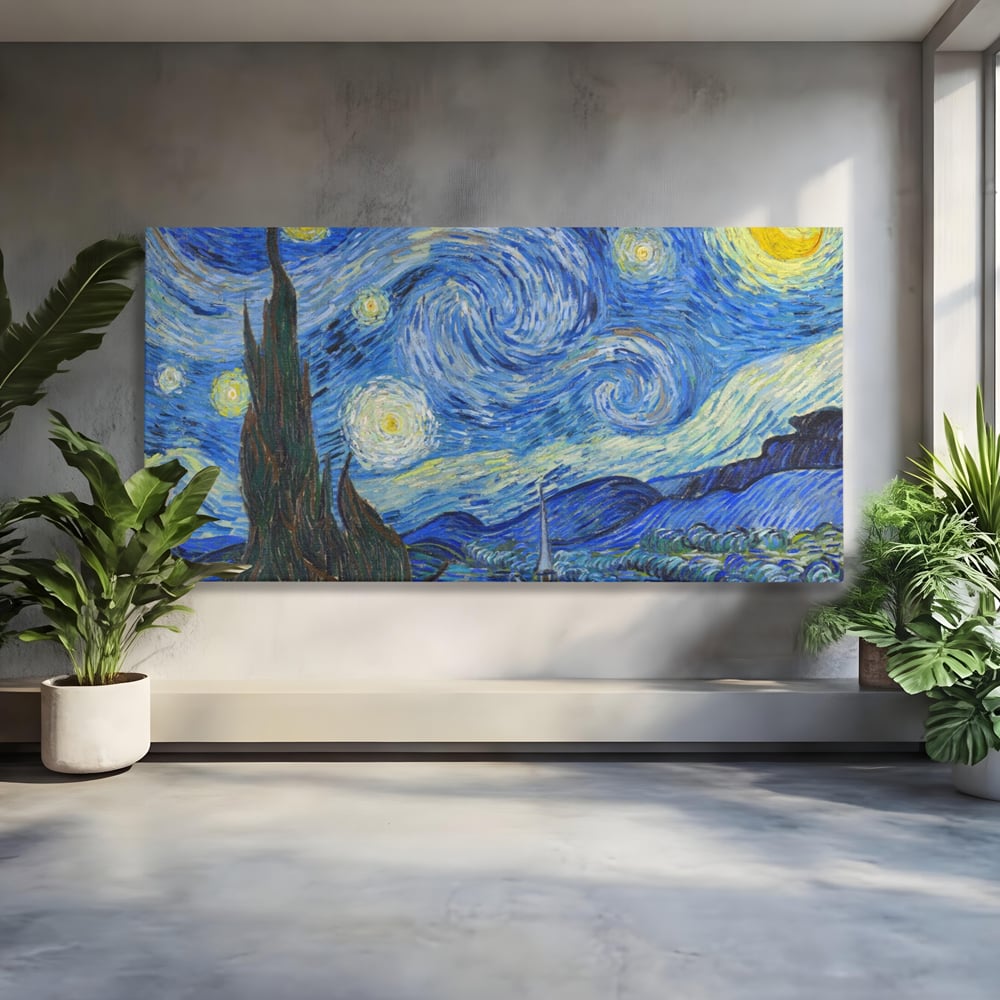 Tablou Canvas Premium LuxCanva® A1116, Noapte Instelata , Vincent van Gogh, Arta, Pictura, Culori Vibrante