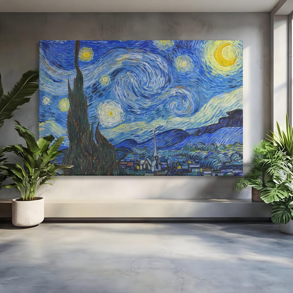 Tablou Canvas Premium LuxCanva® A1116, Noapte Instelata , Vincent van Gogh, Arta, Pictura, Culori Vibrante