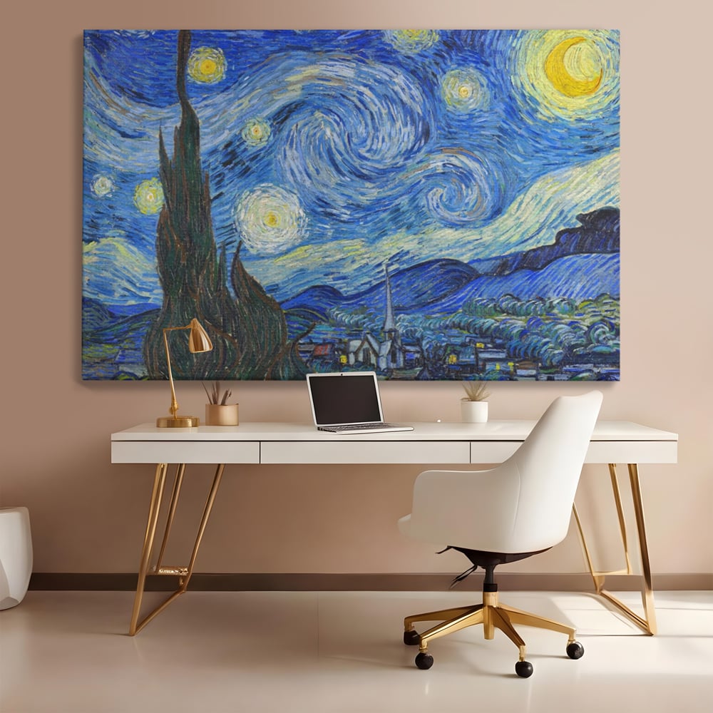 Tablou Canvas Premium LuxCanva® A1116, Noapte Instelata , Vincent van Gogh, Arta, Pictura, Culori Vibrante
