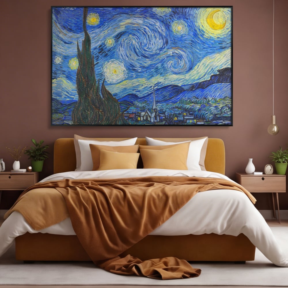 Tablou Canvas Premium LuxCanva® A1116, Noapte Instelata , Vincent van Gogh, Arta, Pictura, Culori Vibrante