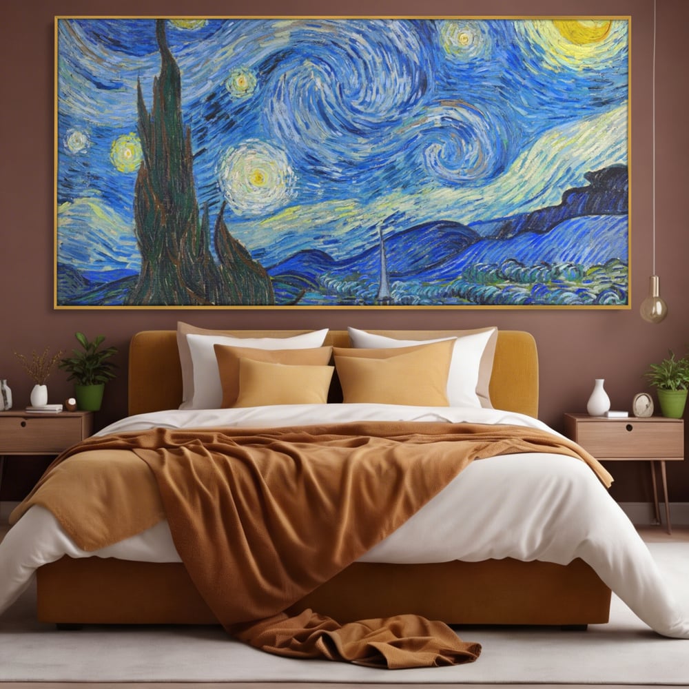 Tablou Canvas Premium LuxCanva® A1116, Noapte Instelata , Vincent van Gogh, Arta, Pictura, Culori Vibrante
