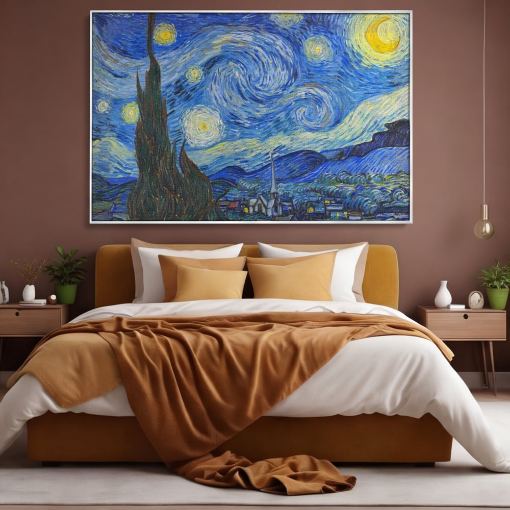 Tablou Canvas Premium LuxCanva® A1116, Noapte Instelata , Vincent van Gogh, Arta, Pictura, Culori Vibrante