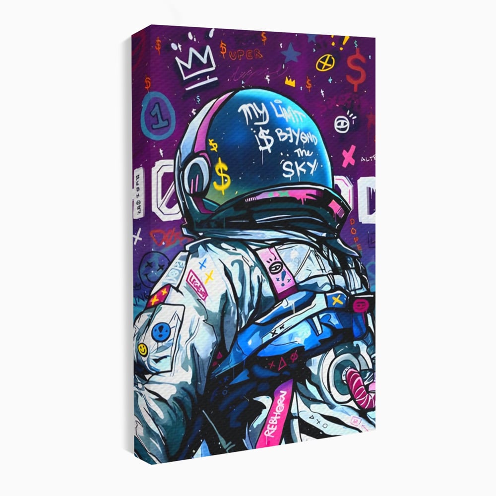 Tablou Canvas Premium LuxCanva® A1119, Astronaut , Cosmonaut, Spatiu, Motivational, Culori Vibrante