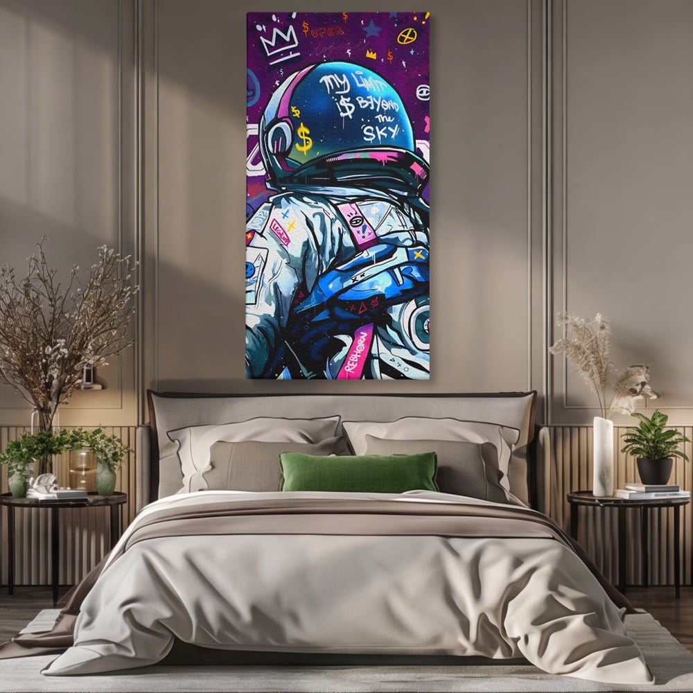 Tablou Canvas Premium LuxCanva® A1119, Astronaut , Cosmonaut, Spatiu, Motivational, Culori Vibrante