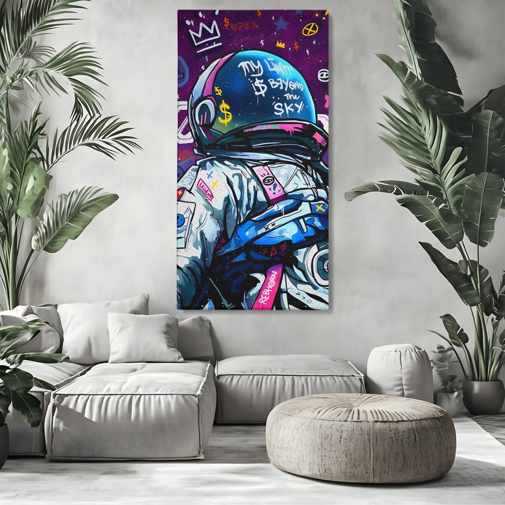 Tablou Canvas Premium LuxCanva® A1119, Astronaut , Cosmonaut, Spatiu, Motivational, Culori Vibrante