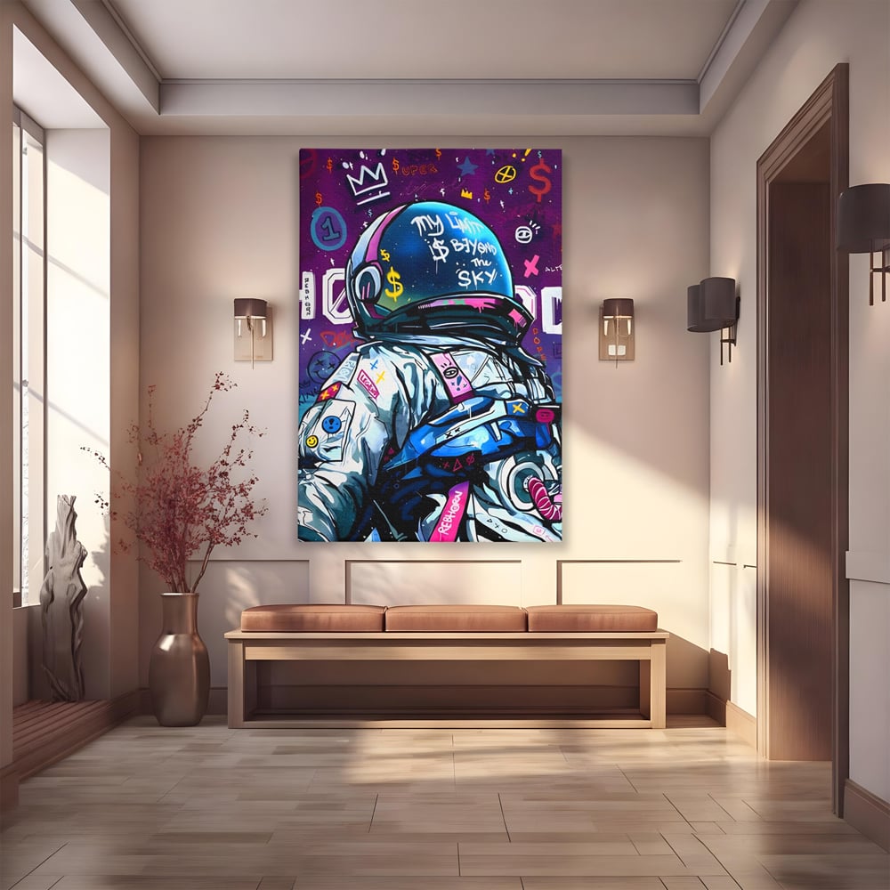 Tablou Canvas Premium LuxCanva® A1119, Astronaut , Cosmonaut, Spatiu, Motivational, Culori Vibrante